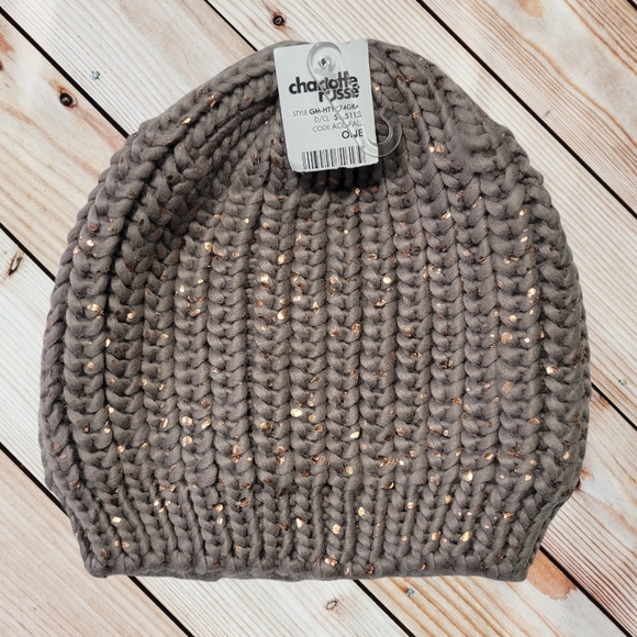 Charlotte Russe Accessories - Women's Charlotte Russe Knit Beanie Hat With Gold Flecks NWT